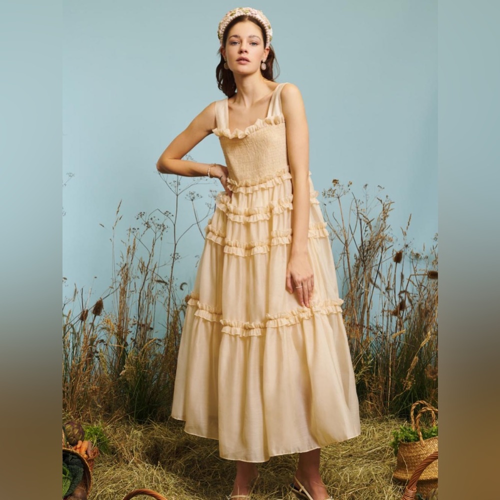 Sister Jane DREAM | Womens Buttercup Ruffle Maxi Dress Palechampagne